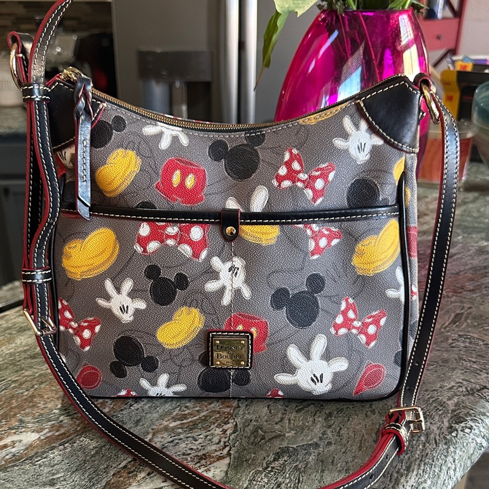 Dooney & Bourke Disney (Mickey Mouse) Shoulder Bag - Gray, Red, Yellow